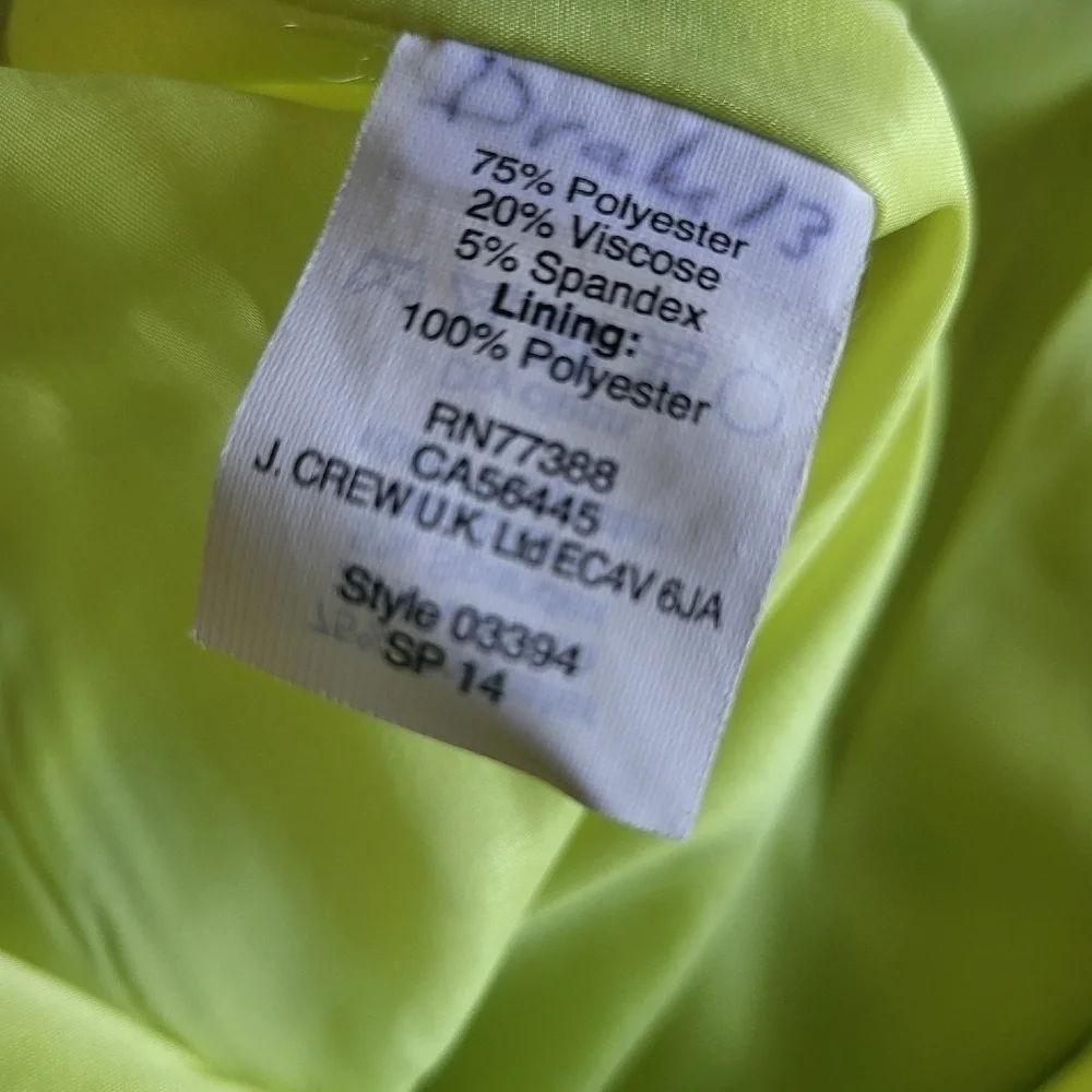 J. Crew Lime Green 03394 Mini Skirt